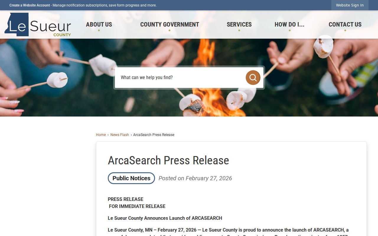 Le Center county archive record announcement separate from court docket