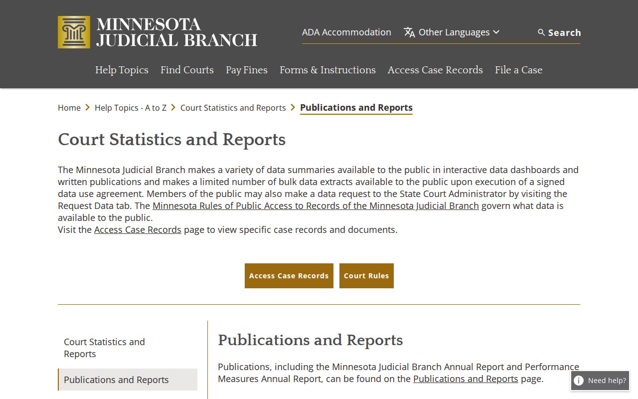Le Sueur County traffic court records Judicial Branch publications